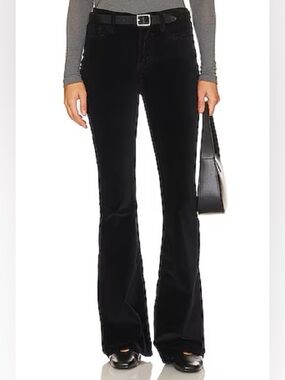 FRAME Le High Flare Black Velour Pants Sz 34